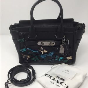 COACH Swagger Butterfly Appliqué Handbag
